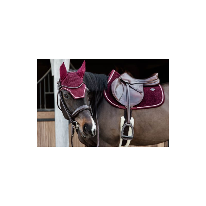 Tapis de selle velvet jumping bordeau