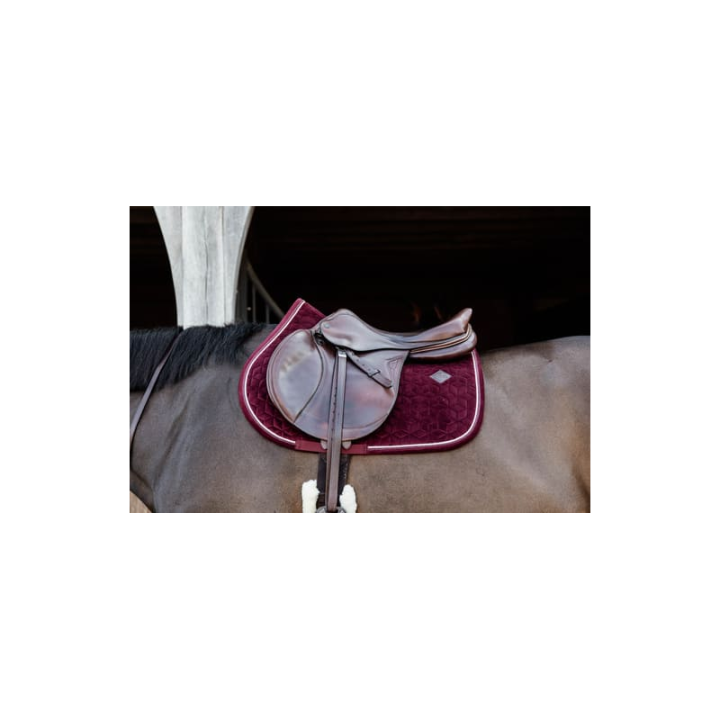 Tapis de selle velvet jumping bordeau