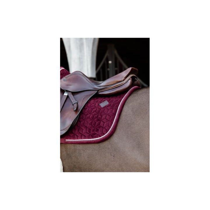Tapis de selle velvet jumping bordeau